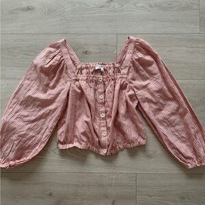 Madewell Orange Striped Blouse - size small